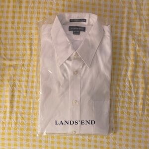 Lands' End Men's Crisp White Dress Shirt